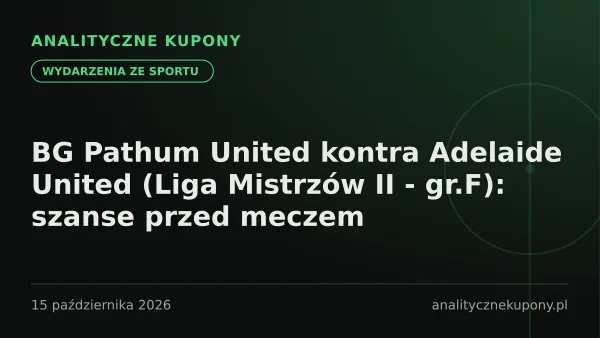 BG Pathum United kontra Adelaide United (Liga Mistrzów II - gr.F): szanse przed meczem