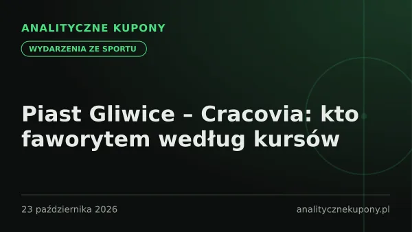 Piast Gliwice – Cracovia: kto faworytem według kursów