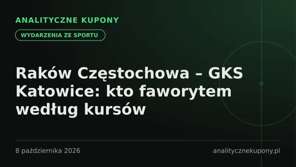 Raków Częstochowa – GKS Katowice: kto faworytem według kursów