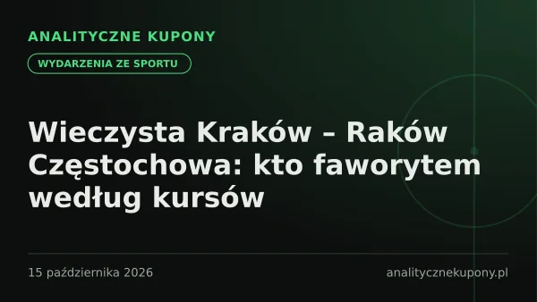 Wieczysta Kraków – Raków Częstochowa: kto faworytem według kursów
